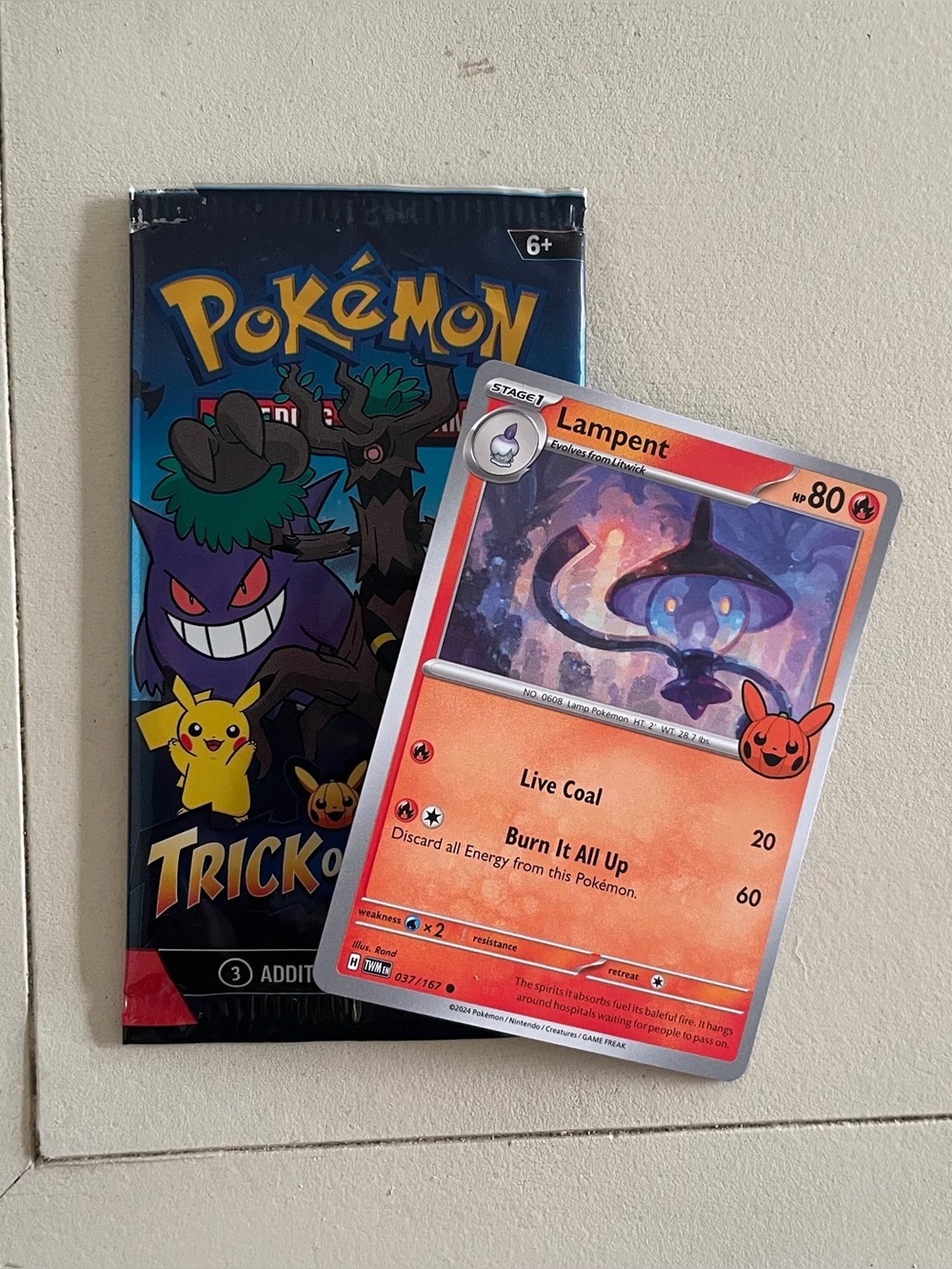 Pokémon Lampent Card -
